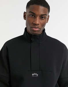 Свитшот с круглым вырезом BOSS Athleisure Salboa-Черный цвет
