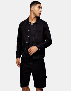 Черная выбеленная джинсовая куртка Topman Considered-Черный цвет
