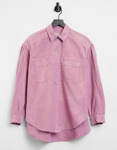 Рубашка в стиле oversized выбеленного пастельного цвета на пуговицах Free People cardiff-Фиолетовый цвет