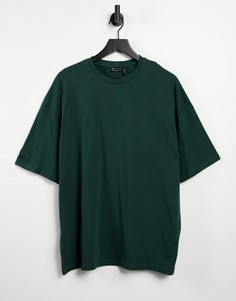 Темно-зеленая футболка в стиле oversized ASOS DESIGN-Зеленый цвет