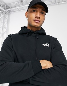 Худи черного цвета с маленьким логотипом Puma Essentials-Черный цвет