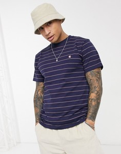 Фиолетовая футболка в полоску Carhartt WIP Denton-Фиолетовый цвет