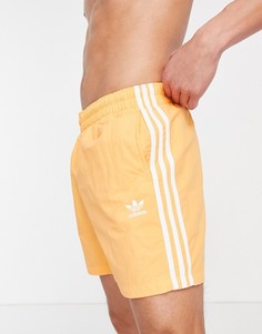 Оранжевые шорты для плавания с тремя полосками adidas Originals adicolor-Оранжевый цвет