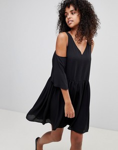 Свободное платье с открытыми плечами Monki-Черный