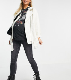 Черные джинсы с вставкой поверх животика Topshop Maternity-Черный цвет