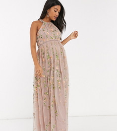 Платье макси с цветочной вышивкой и отделкой пайетками ASOS DESIGN Maternity-Многоцветный