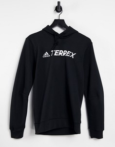 Черный худи с принтом adidas Outdoors Terrex-Черный цвет