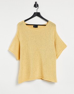 Бледно-желтая фактурная футболка в стиле oversized ASOS DESIGN-Желтый
