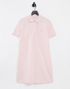 Розовое классическое платье-поло мини Lacoste-Розовый цвет