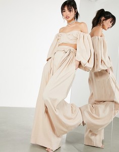 Широкие брюки с завязкой спереди от комплекта ASOS EDITION-Белый
