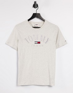 Серая футболка с короткими рукавами и логотипом Tommy Jeans-Серый