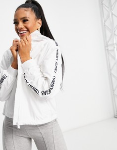 Белая ветровка с фирменной лентой с логотипом на рукавах Tommy Jeans-Белый