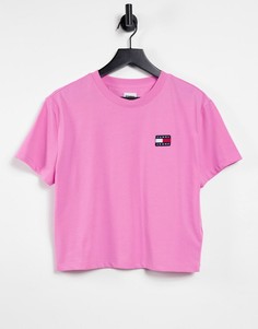Розовая футболка с логотипом-флагом Tommy Jeans-Розовый цвет