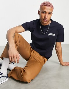 Темно-синяя футболка с логотипом в университетском стиле Carhartt WIP-Темно-синий