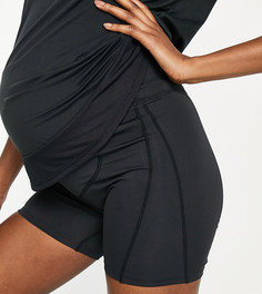 Черные шорты-леггинсы с посадкой над животом South Beach Maternity-Черный цвет