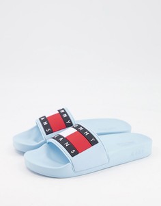 Голубые шлепанцы с логотипом Tommy Jeans-Голубой