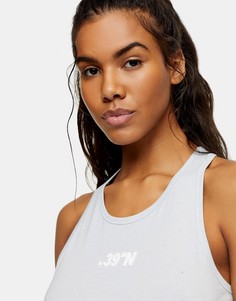 Серый спортивный топ-майка Topshop-Голубой