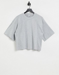 Серая oversized-футболка из органического хлопка & Other Stories-Серый
