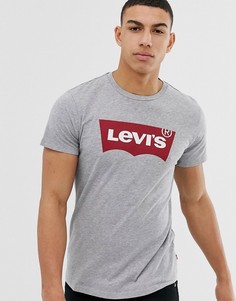 Серая футболка с логотипом в форме крыла летучей мыши Levis-Серый Levis®