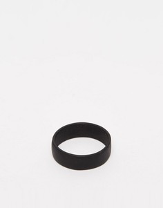Широкое матовое кольцо черного цвета ASOS DESIGN-Черный цвет