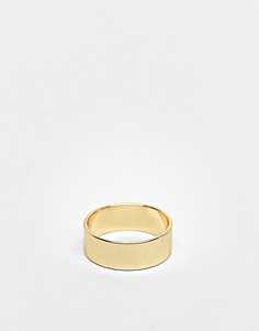 Золотистое широкое кольцо ASOS DESIGN-Золотистый