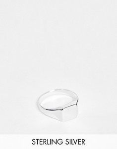 Серебряное кольцо-печатка на мизинец ASOS DESIGN-Серебристый