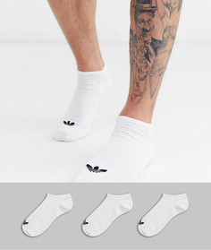 Набор из 3 пар белых носков под кроссовки с логотипом-трилистником adidas Originals adicolor-Белый