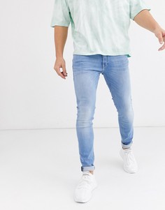 Светло-голубые зауженные джинсы стретч Jack & Jones Intelligence Liam-Голубой