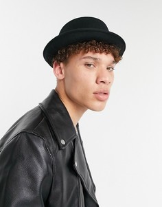 Черная шляпа поркпай регулируемого размера ASOS DESIGN-Черный цвет