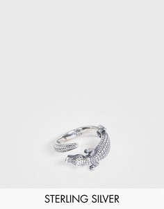 Серебряное кольцо в виде крокодила серебристого цвета ASOS DESIGN-Серебристый