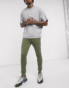 Зауженные джоггеры цвета хаки с карманом MA1 ASOS DESIGN-Зеленый цвет