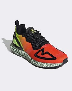 Кроссовки с отделкой ярко-желтого цвета adidas Originals ZX 4D-Желтый
