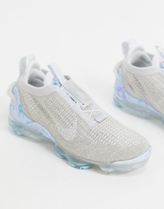 Белые кроссовки Nike Vapormax Flyknit MOVE TO ZERO-Белый