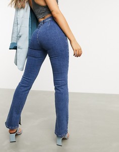 Выбеленные эластичные расклешенные джинсы в стиле "Y2K" с завышенной талией ASOS DESIGN-Голубой