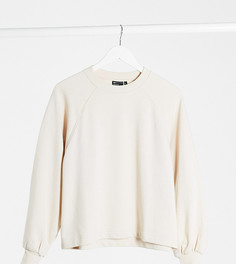 Светло-бежевый свободный свитшот с широкими рукавами ASOS DESIGN Petite