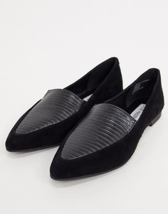 Черные туфли на плоской подошве с острым носком Steve Madden-Черный