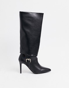Черные сапоги без застежки с пряжками ASOS DESIGN Christy-Черный