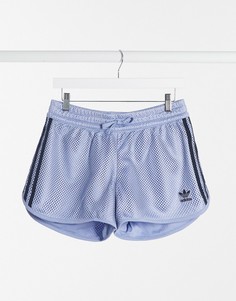 Голубые сетчатые шорты с логотипом adidas Originals-Голубой