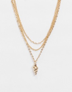 Золотистое ожерелье с цепочкой в несколько рядов Missguided-Золотистый
