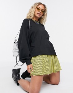 Черный свободный свитшот с широкими рукавами ASOS DESIGN-Черный цвет