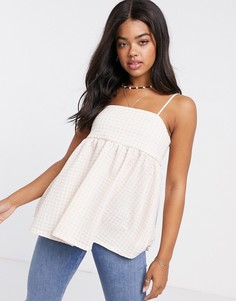 Фактурный клетчатый топ на бретелях ASOS DESIGN-Зеленый