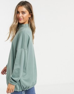 Сине-зеленый структурированный свитшот-кокон в стиле super oversized ASOS DESIGN-Зеленый цвет