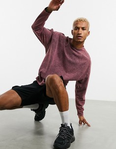 Выбеленный свободный лонгслив ASOS DESIGN-Коричневый цвет