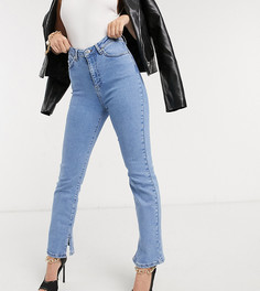 Выбеленные эластичные расклешенные джинсы Y2K в стиле 70-х с завышенной талией ASOS DESIGN Petite-Голубой
