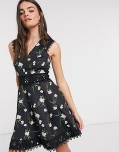Приталенное платье мини с цветочным принтом Ted Baker-Белый