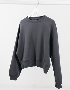 Серый oversized-свитшот в крупный рубчик ASOS DESIGN