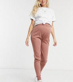 Розовые трикотажные джоггеры в рубчик Fashionkilla Maternity-Розовый