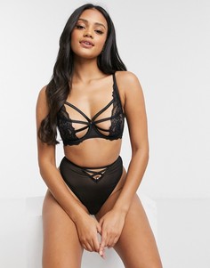 Черный кружевной бюстгальтер с лямками Hunkemoller