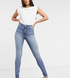 Выбеленные джинсы скинни с завышенной талией ASOS DESIGN Tall Ridley-Голубой