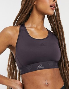 Фиолетовый спортивный бюстгальтер со средней степенью поддержки adidas Training